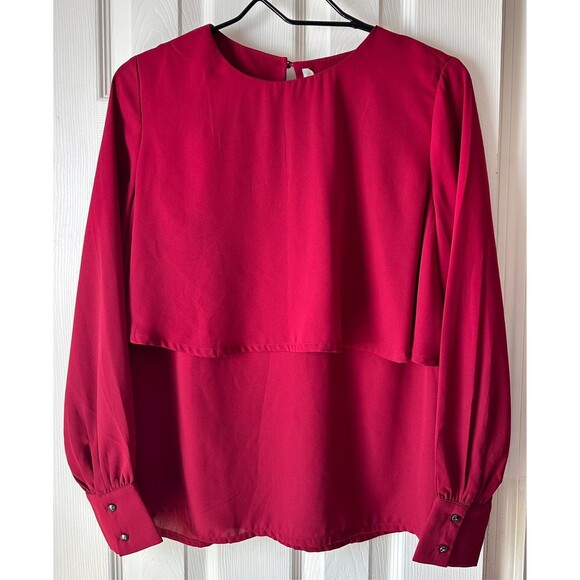 Burgandy Patrizia Luca Milano Blouse Womens Long Sleeve Size Medium BNWT * - Picture 1 of 9